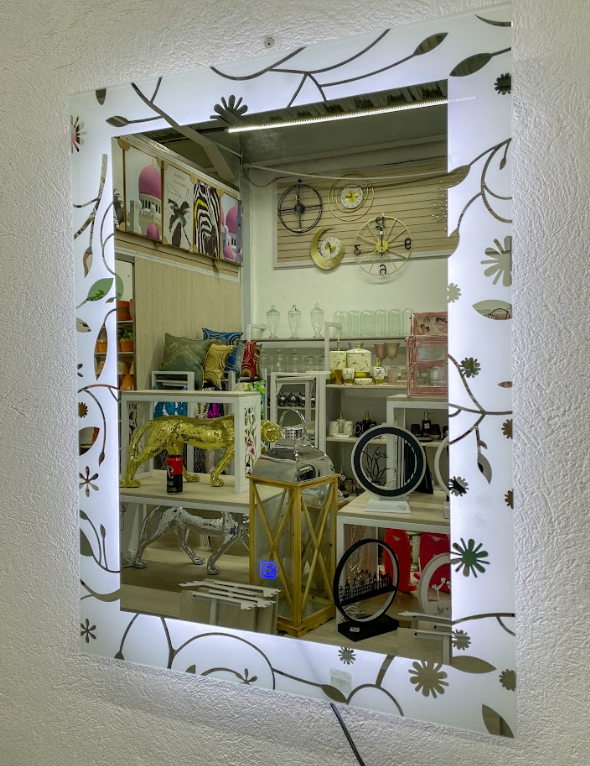 Espejo Decorativo Luz LED Rectangular