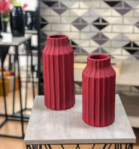 Duo Floreros Decorativos En Cerámica