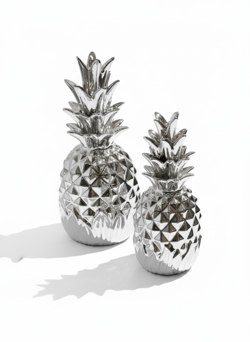 Dúo de Piñas Decorativas Porcelana