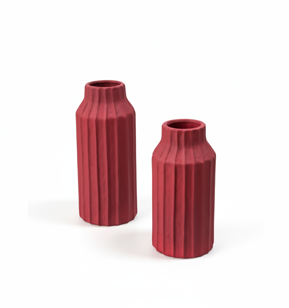 Duo Floreros Decorativos En Cerámica