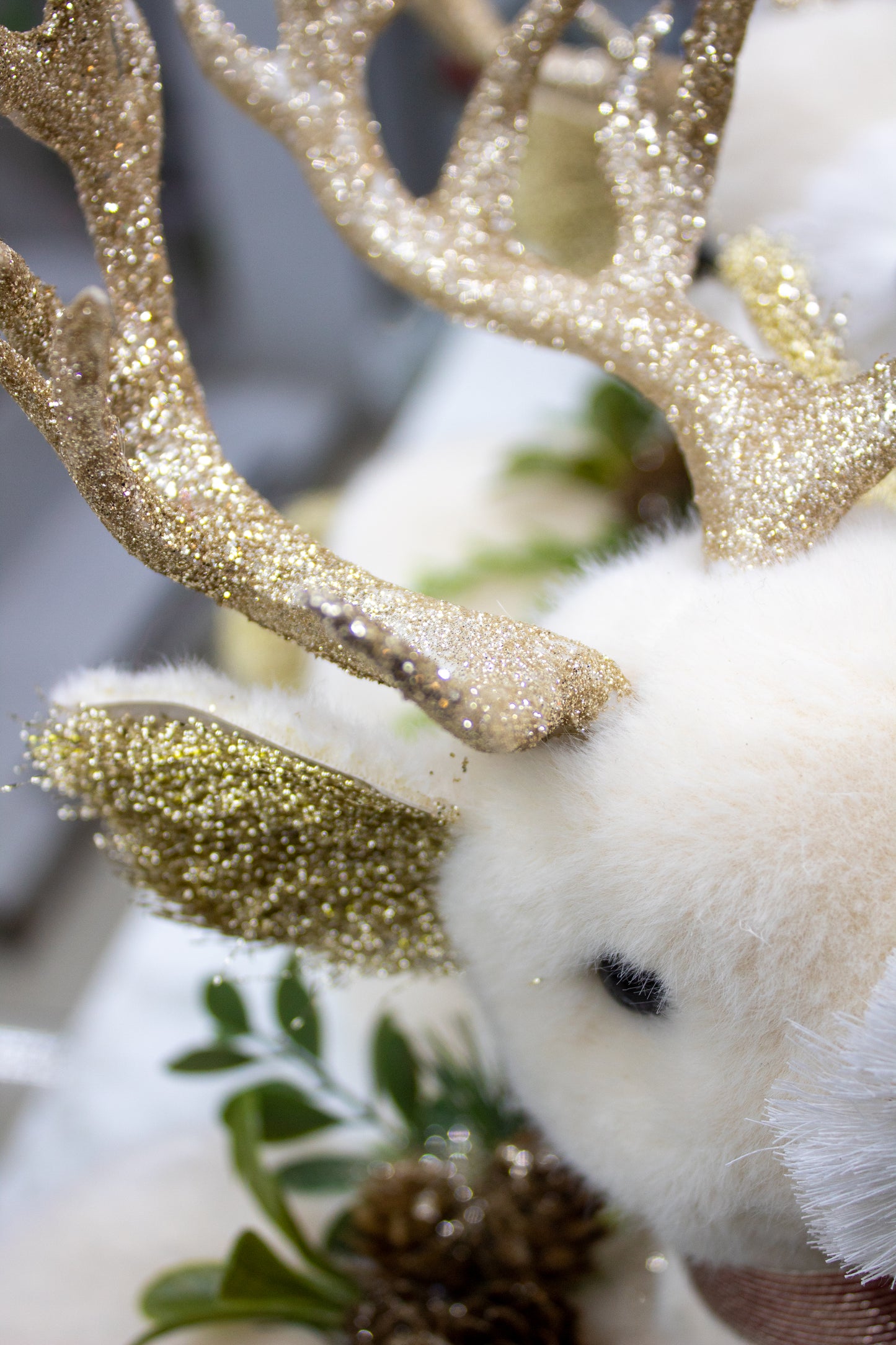 Reno Blanco Dorado Navideño
