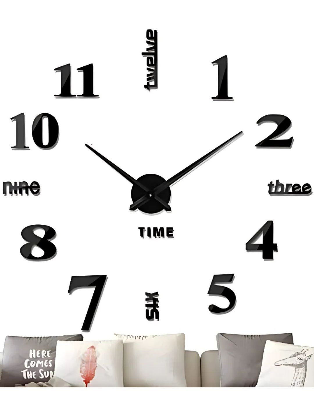 Reloj de pared 3D Números Ingles
