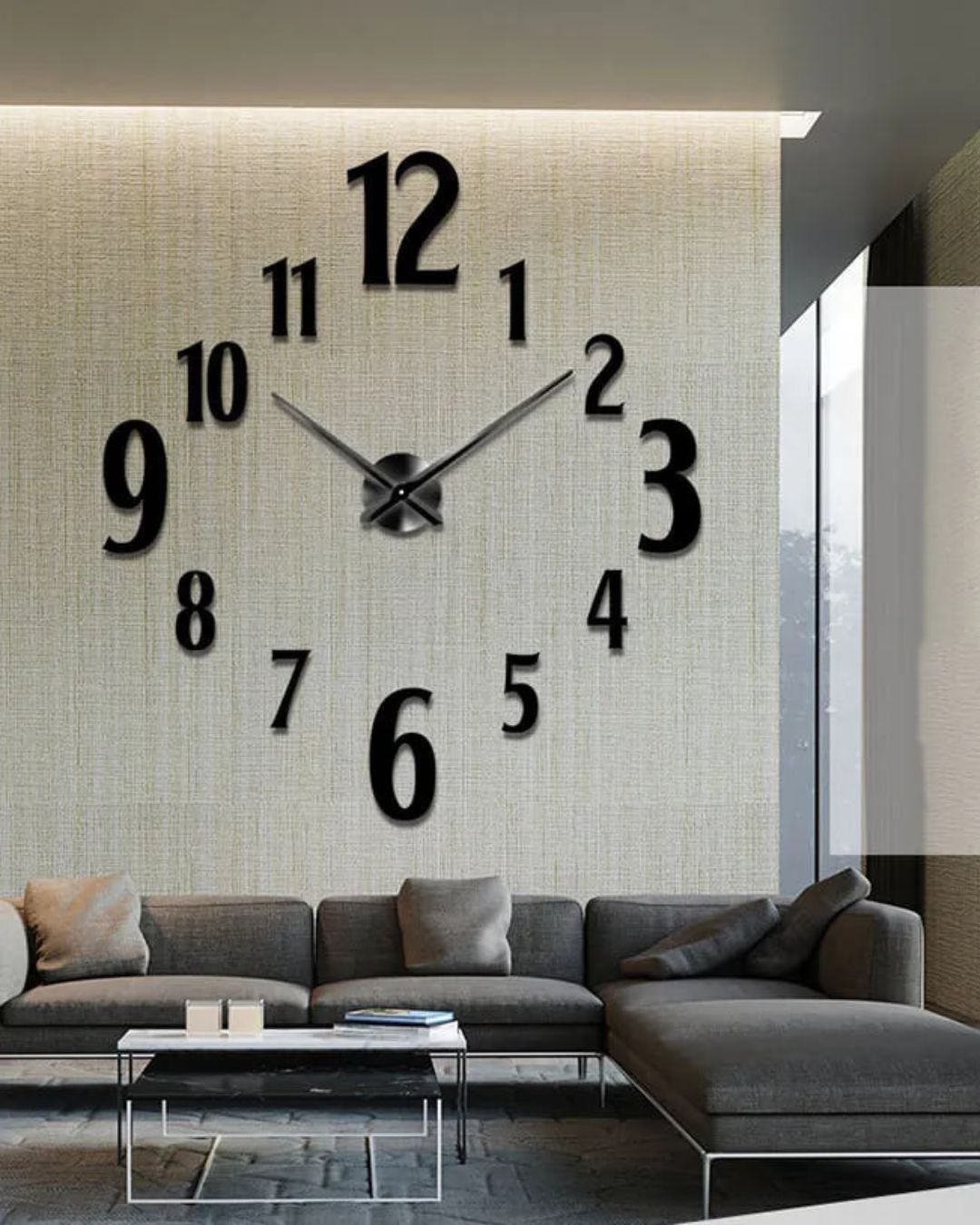 Reloj De Pared 3D Arábigo Alargado