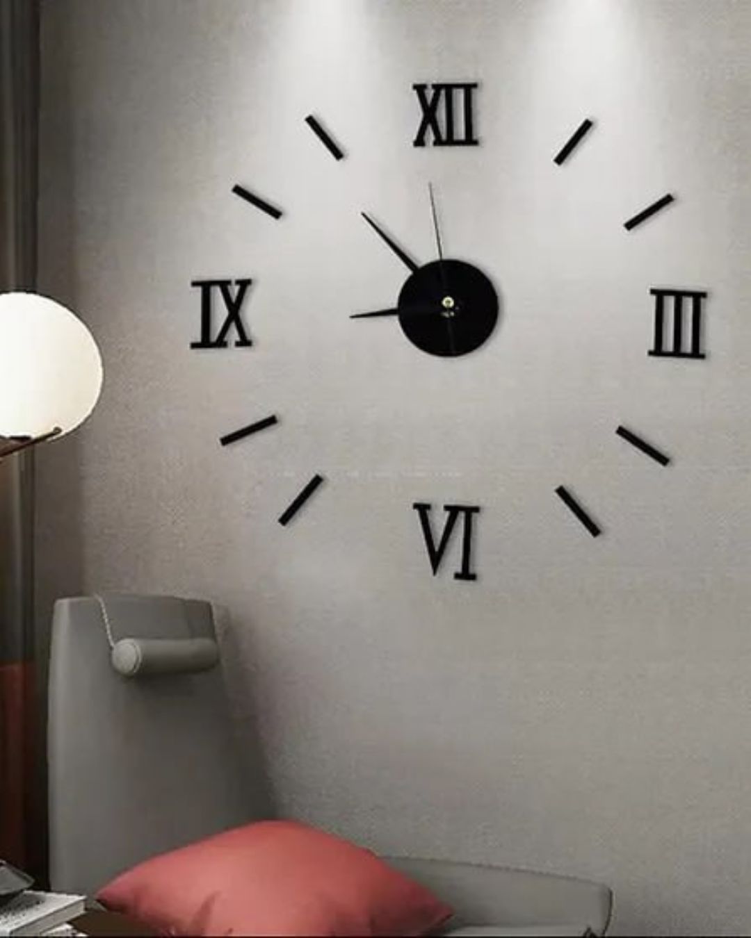 Reloj De Pared 3D Números Romanos Minimalista