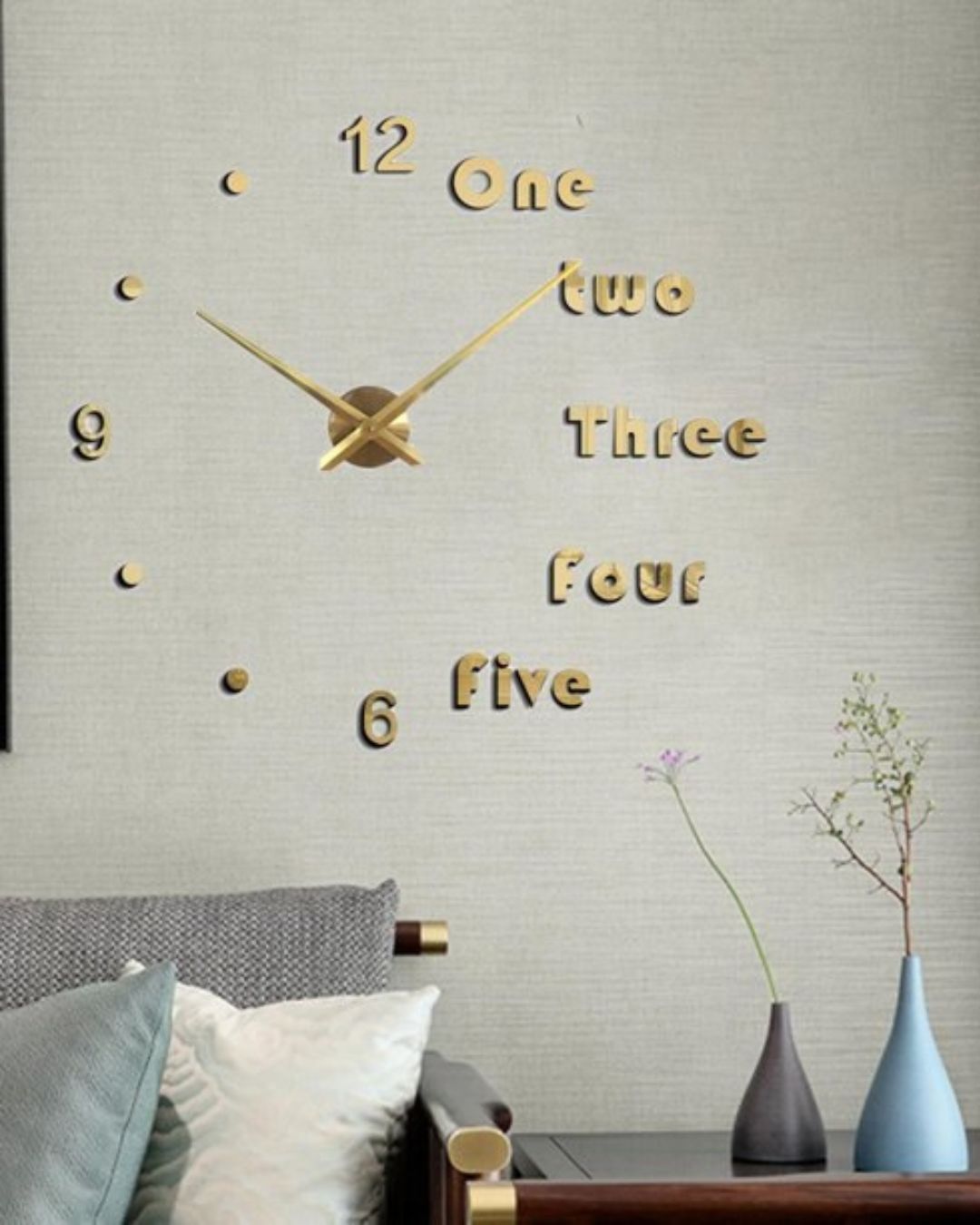 Reloj De Pared 3D Mitad Números ingles