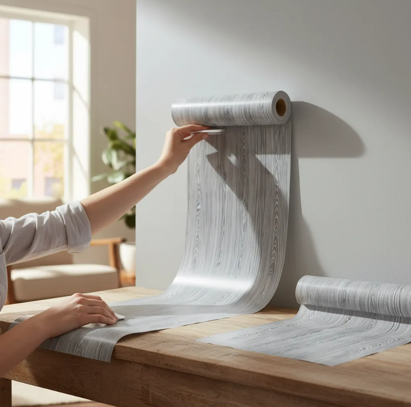Papel Tapiz Autoadhesivo Madera Gris