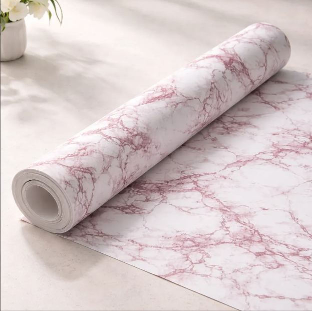 Papel Tapiz Autoadhesivo Rosado Marmolizado