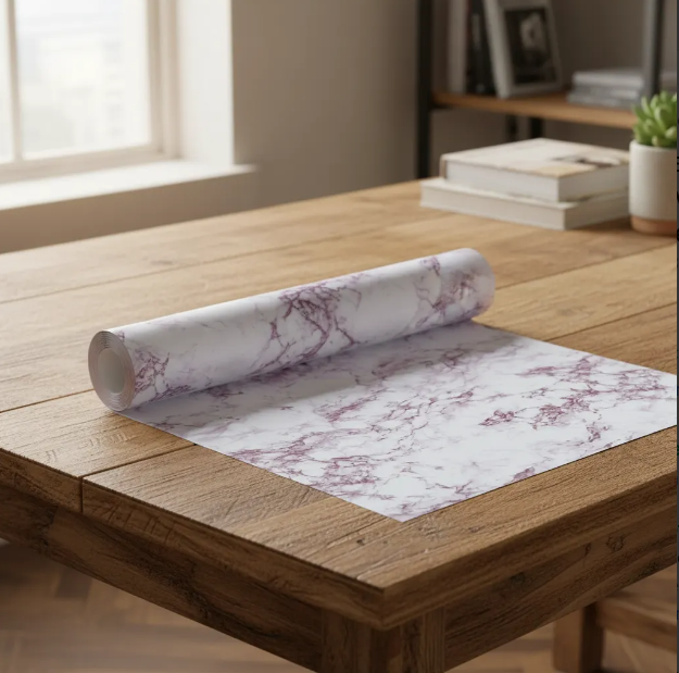 Papel Tapiz Autoadhesivo Rosado Marmolizado
