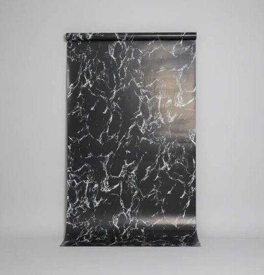 Papel Tapiz Autoadhesivo Negro Marmolizado