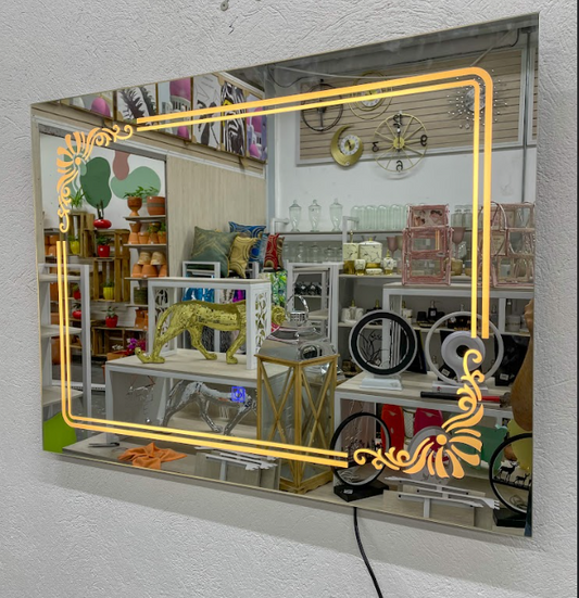 Espejo Decorativo Luz LED Rectangular