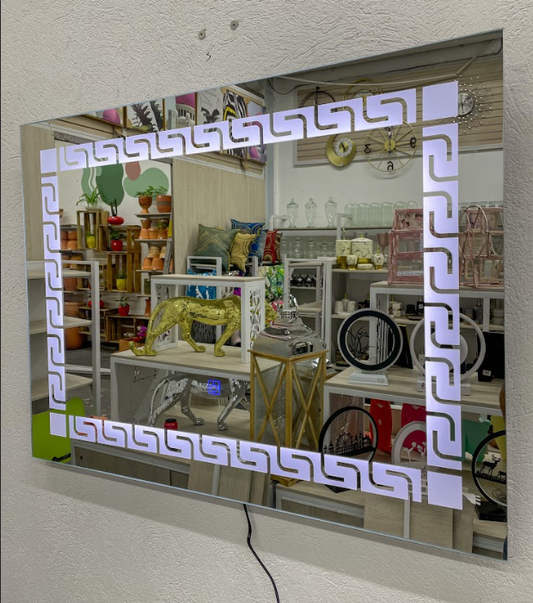 Espejo Decorativo Con Luz LED Cuadrado