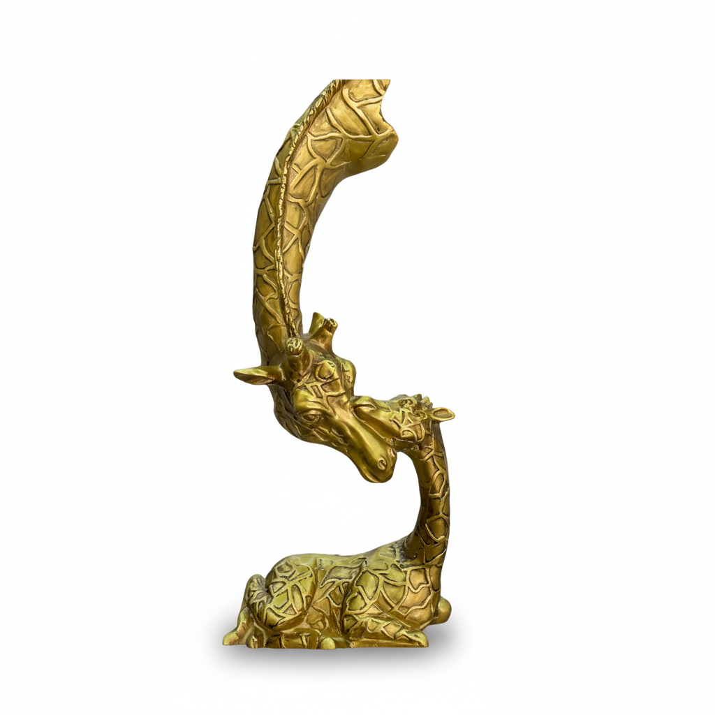 Duo De Jirafas Decorativas Doradas