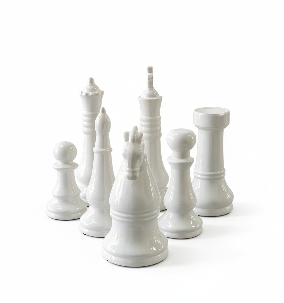 Juego De Ajedrez x6 Piezas Porcelana