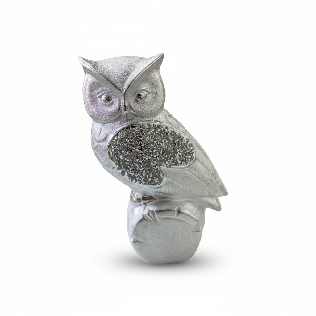Búho Decorativo En Porcelana