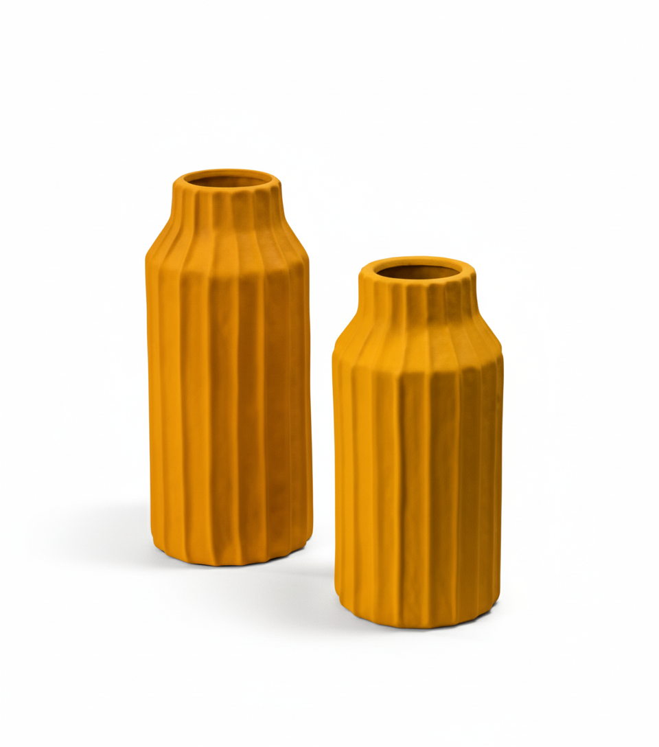 Duo Floreros Decorativos En Cerámica