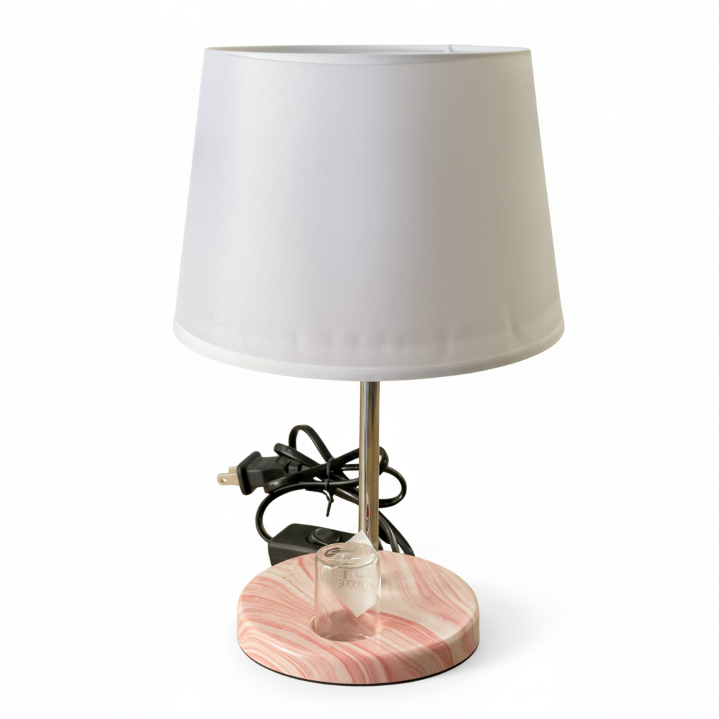 Lampara Efecto Mármol Rosada