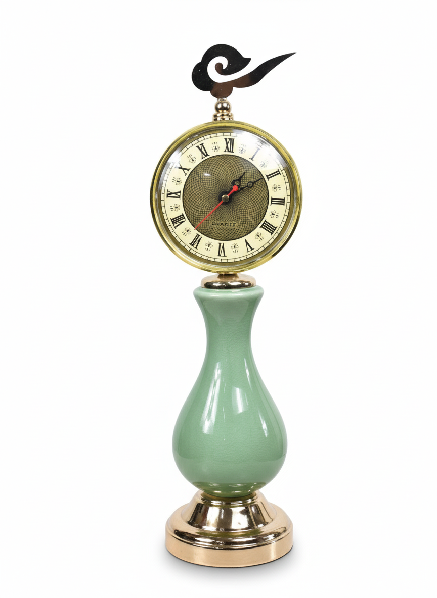 Reloj Decorativo Vintage Para Mesa Verde