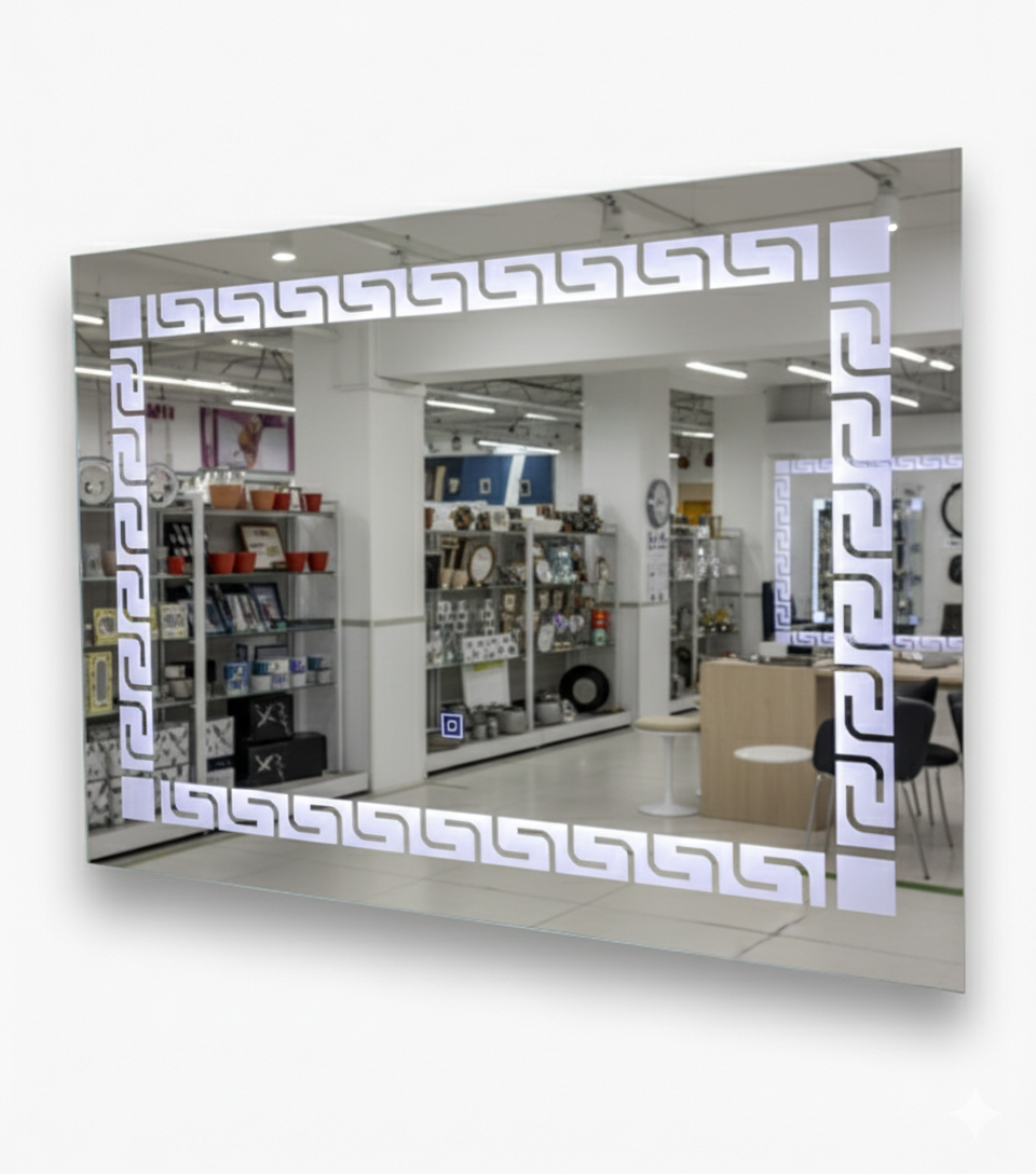 Espejo Decorativo Con Luz LED Cuadrado