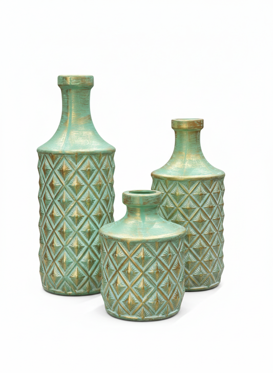 Trio de Ánforas Decorativas Vintage