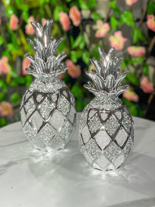 Dúo de Piñas Decorativas Brillantes